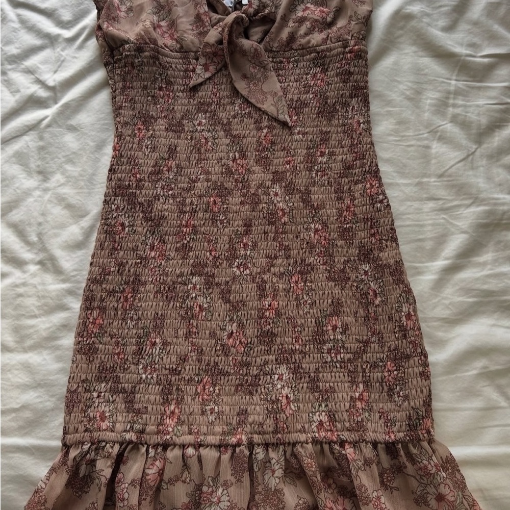 Chic Floral Smocked Mini Dress